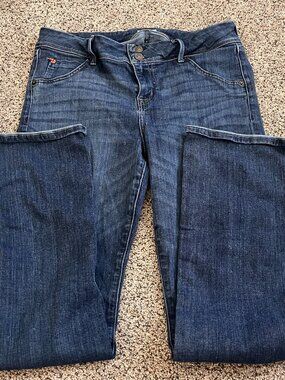 Hudson Jeans Womens size 31 Blue Bootcut Stretch Flap Pockets Dark Wash